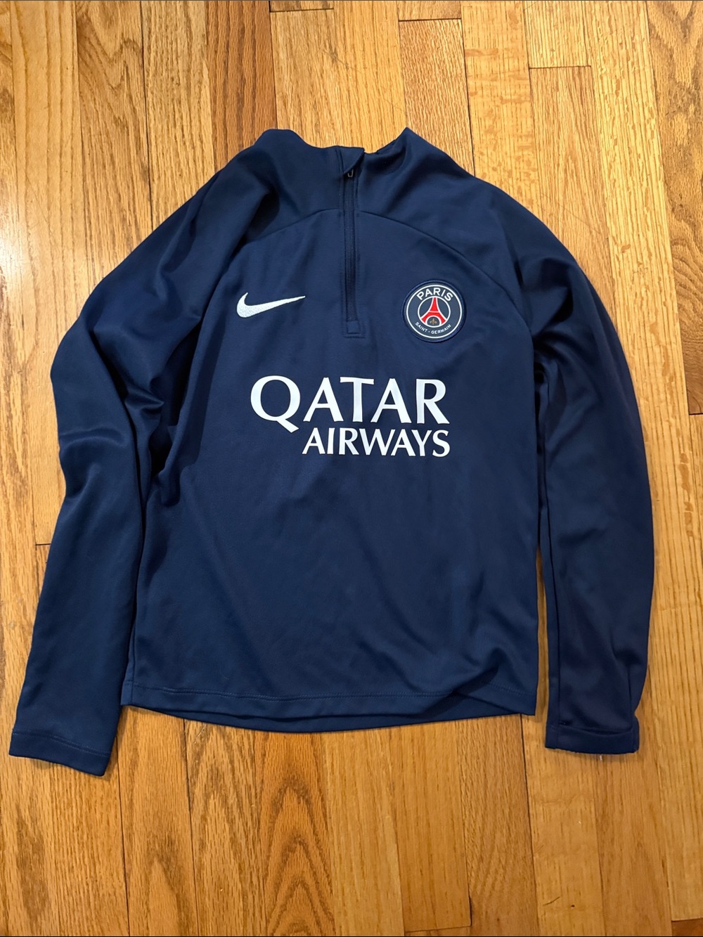 Youth Nike Small Navy PSG Qatar Airways Half-Zip Training Top DRI-FIT